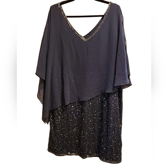 NWOT J Kara Beaded Cocktail Dress 22W - Picture 4 of 11